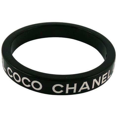 fake black white coco chanel logo bracelet